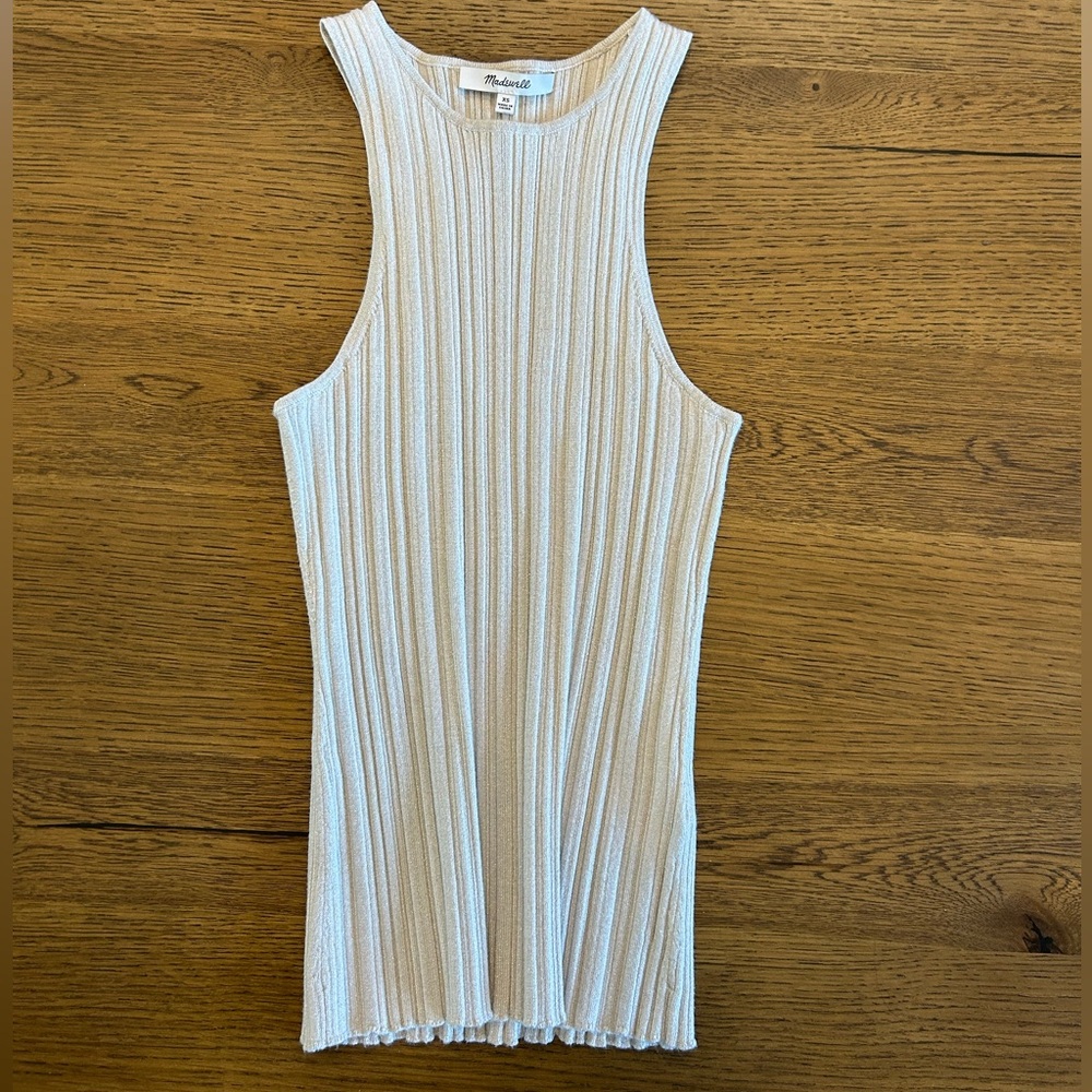 Madewell Sleeveless Ribbed tank top in Cream